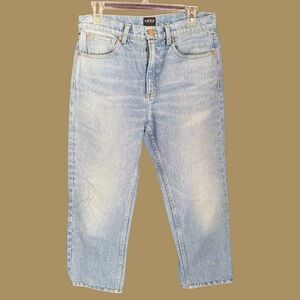 Esby Light Wash Cropped Straight Leg Jeans - Made in USA - Size 30
